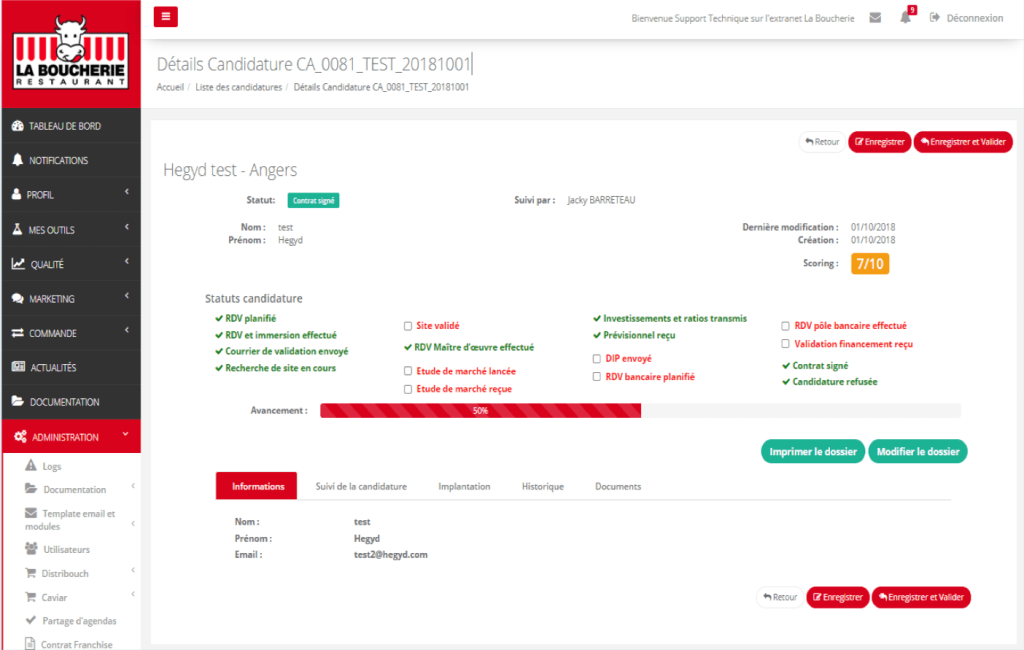 Découvrez notre projet d'intranet de gestion des candidatures développé par Seenaps pour notre client, La Boucherie.