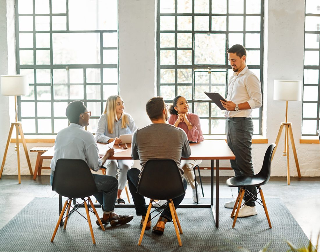 Young Business People Meeting Office Teamwork Group Whiteboard P